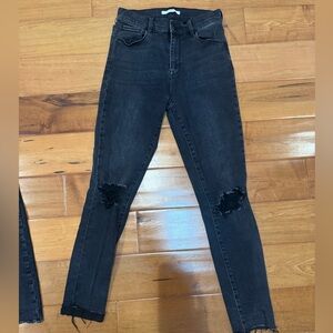 PacSun Black Skinny Jeans with Distressed Knees